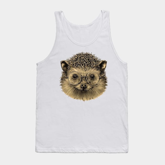 Spikes and Specs: The Hedgehog Scholar Tank Top by Carnets de Turig